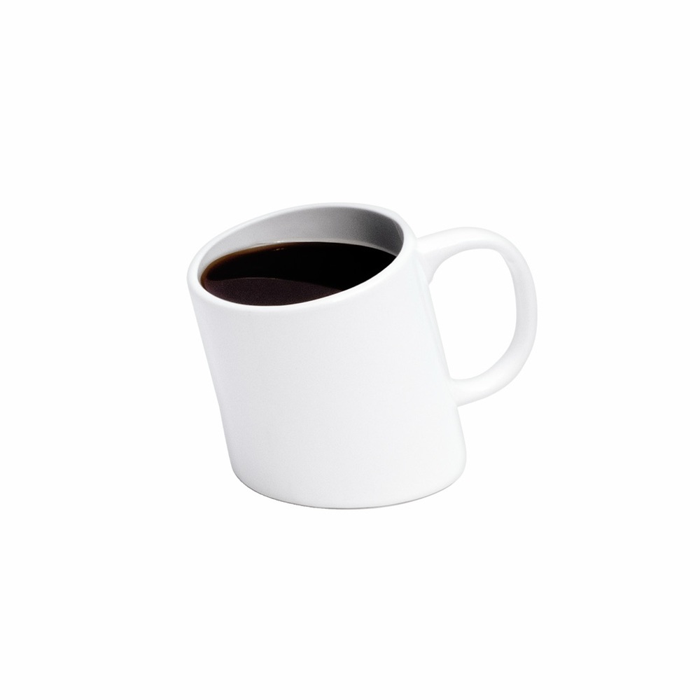 NEW Nik Bentel Studio Melt Mug Cup White Porcelain Slanted Handle Novelty Box